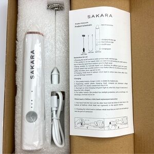 NIB Sakara USB Rechargeable Handheld Whisk Portable Drink Matcha Milk Frother